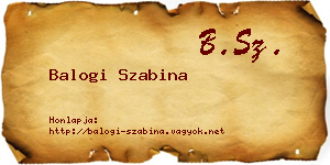 Balogi Szabina névjegykártya